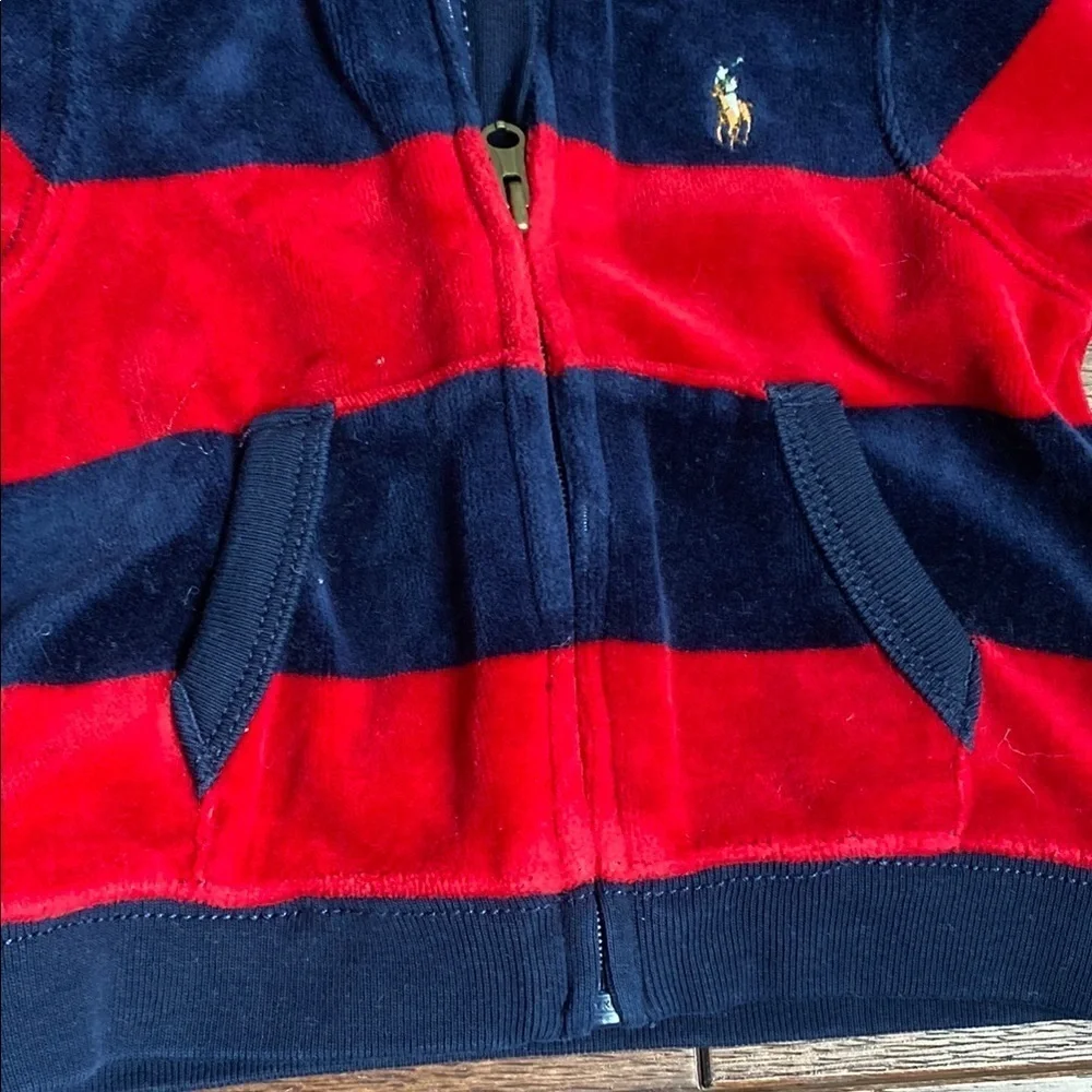 Ralph Lauren Blue and Red Striped Hoodie